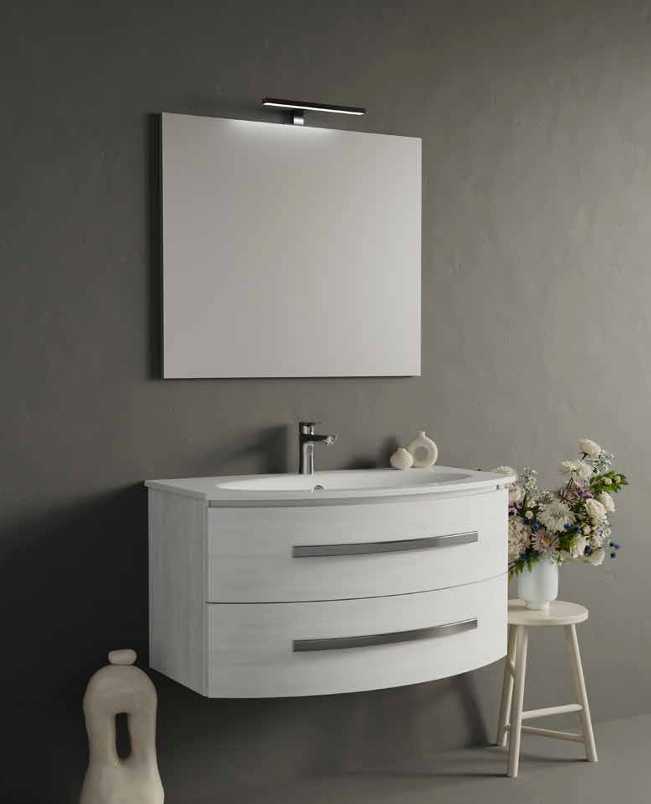 Composizione Mobile da Bagno IDEA STELLA WAVE 90.1 BIANCO MATRIX/LARICE