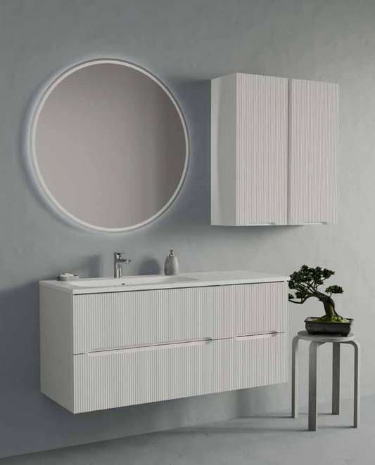 Composizione Mobile da Bagno IDEA STELLA ZEUS 120.4 BIANCO OPACO LAVABO A SINISTRA