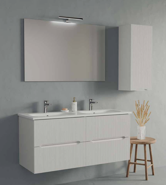 Composizione Mobile da Bagno IDEA STELLA ZEUS 120.1 BIANCO OPACO DOPPIO LAVABO