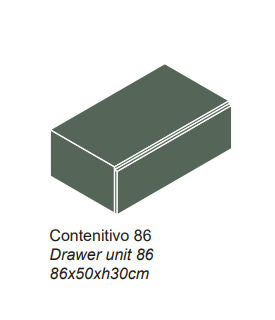 Modulo Contenitivo 86 in MDF LACCATO/ESSENZA NIC DESIGN OVER - 86x50x30 cm