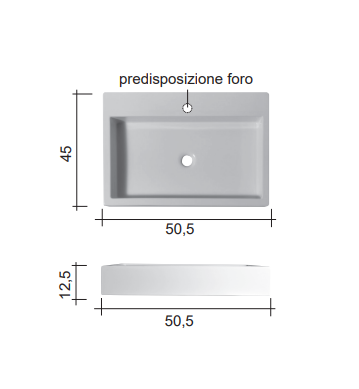 Lavabo da Appoggio/Sospeso in ceramica NIC DESIGN COOL 50,5