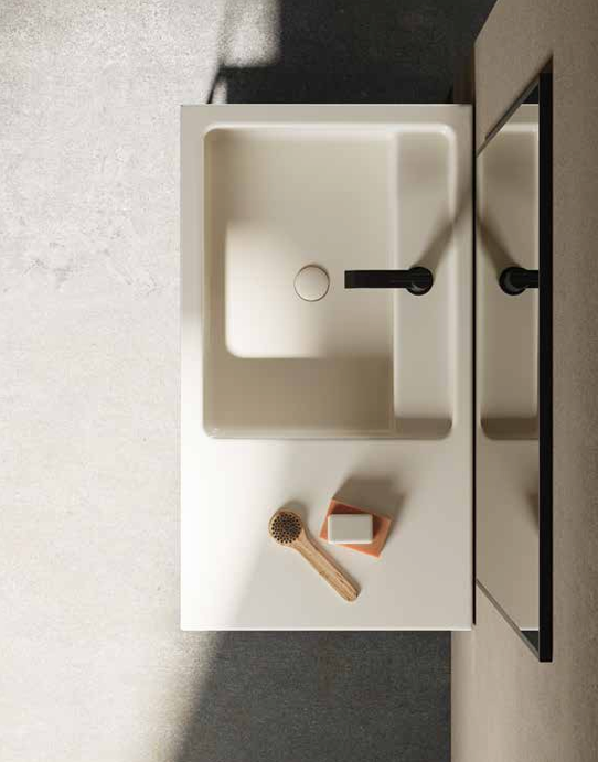 Mobile da Bagno NIC DESIGN ELEN 90 Lavabo in ceramica VANIGLIA - 90x50x85 cm