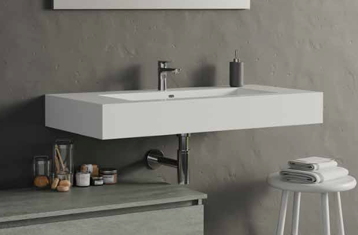 Top Lavabo Scatolato in Mineralmarmo Sospeso IDEA STELLA VENERE 100.1