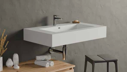 Top Lavabo Scatolato in Mineralmarmo Sospeso IDEA STELLA VENERE 80.1