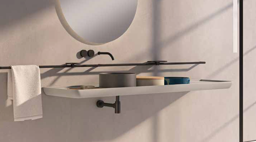 Lavabo Sospeso in ceramica NIC DESIGN MEDITERRANEO 195 - 195x46x7 cm