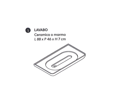 Lavabo Sospeso in ceramica NIC DESIGN MEDITERRANEO 88 - 88x46x7 cm