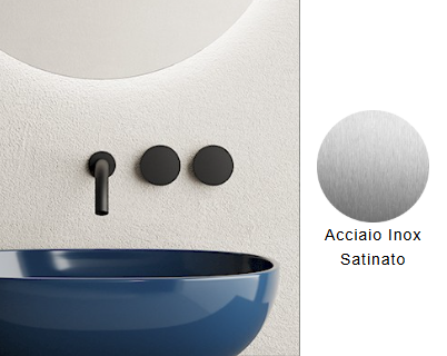 MISCELATORE BI-COMANDO LAVABO A PARETE BOCCA LATERALE NIC DESIGN MADE 26,9x65