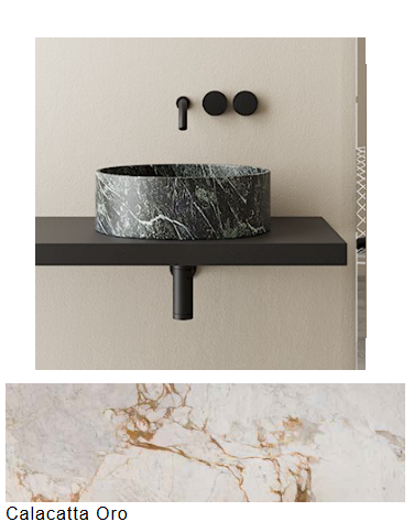 Lavabo da Appoggio in Ceramica o Pietra NIC DESIGN MOD - D. 42 x H. 12 Cm