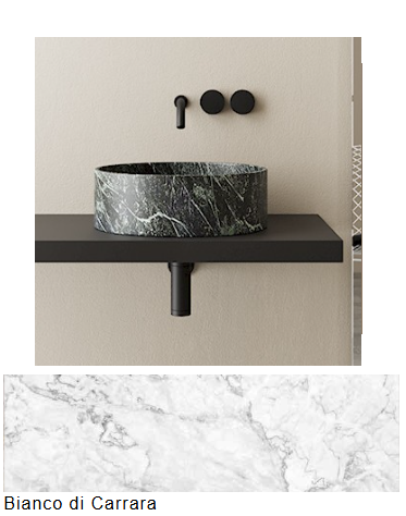 Lavabo da Appoggio in Ceramica o Pietra NIC DESIGN MOD - D. 42 x H. 12 Cm