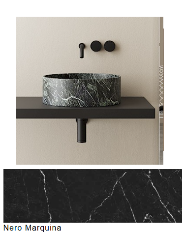 Lavabo da Appoggio in Ceramica o Pietra NIC DESIGN MOD - D. 42 x H. 12 Cm