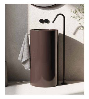 Lavabo Freestanding in ceramica NIC DESIGN OVVIO SENZA FORO MISCELATORE