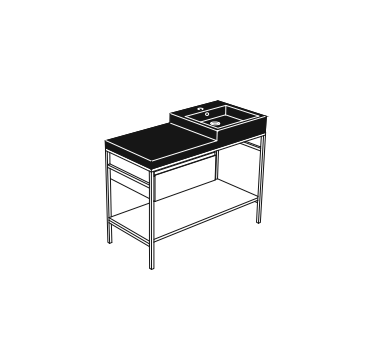 Lavabo da appoggio in ceramica NIC DESIGN SEMPLICE 105 - 105x48x12 Cm