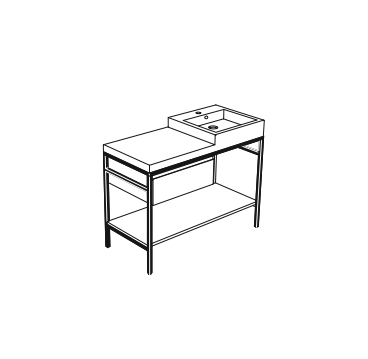 Struttura in Acciaio LACCATO NIC DESIGN SEMPLICE 105 - 105x48x71 cm