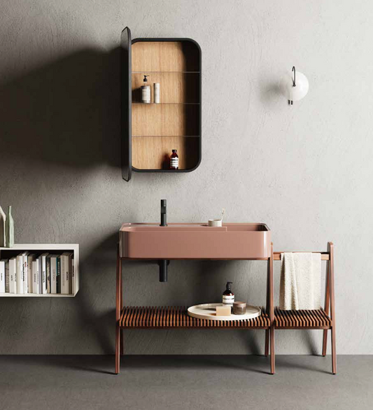 Mobile da Bagno NIC DESIGN TRAMA 131 Fard/Iroko scuro - 131x50x87 cm
