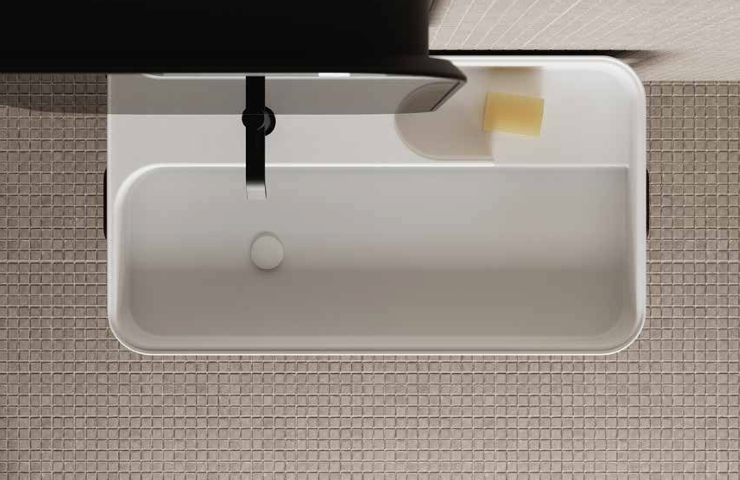 Mobile da Bagno NIC DESIGN TRAMA 95 Bianco/Iroko scuro - 95x50x87 cm