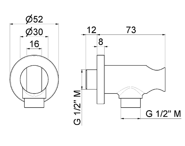 PRESA ACQUA CON SUPPORTO DOCCETTA VEMA OTTONE V03173