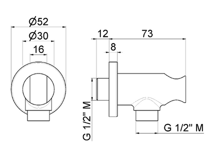 PRESA ACQUA CON SUPPORTO DOCCETTA VEMA OTTONE V03173