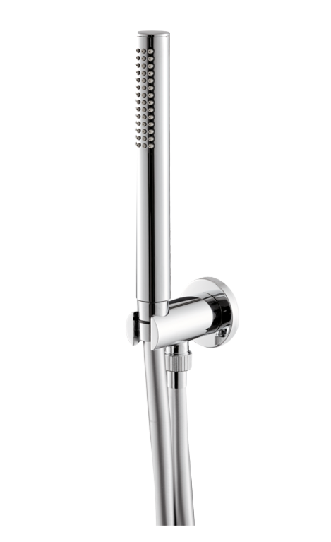 GRUPPO PRESA ACQUA TONDO CON DOCCETTA E FLESSIBILE PVC VEMA WELLNESS BRASS OTTONE V08132