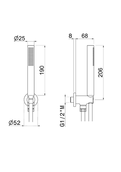 GRUPPO PRESA ACQUA TONDO CON DOCCETTA E FLESSIBILE PVC VEMA WELLNESS BRASS OTTONE V08132