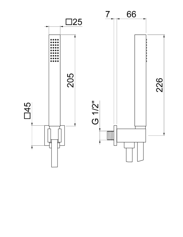 GRUPPO PRESA ACQUA QUADRO CON DOCCETTA E FLESSIBILE PVC VEMA WELLNESS BRASS OTTONE V08133