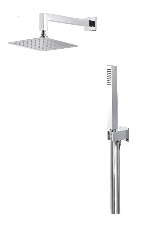 KIT DOCCIA QUADRO CON SOFFIONE 200x200 mm VEMA WELLNESS BRASS OTTONE V08137