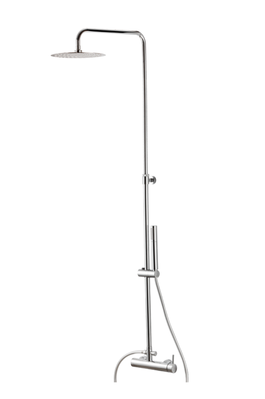 COLONNA DOCCIA DA PARETE CON SOFFIONE TONDO VEMA WELLNESS BRASS OTTONE V08228