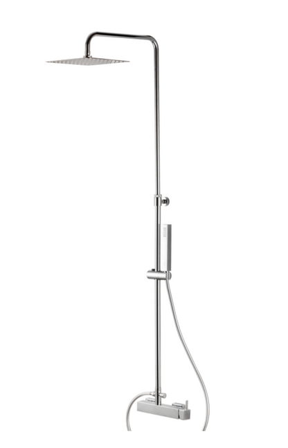 COLONNA DOCCIA DA PARETE CON SOFFIONE QUADRO VEMA WELLNESS BRASS OTTONE V08229