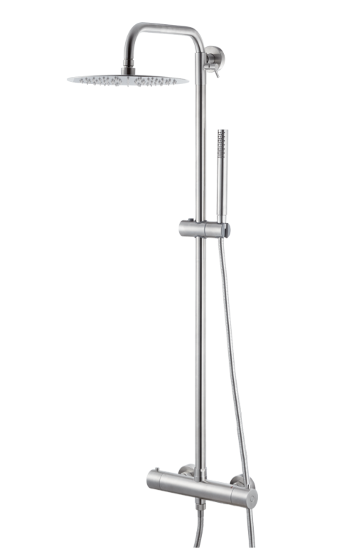 COLONNA DOCCIA DA PARETE TERMOSTATICO VEMA WELLNESS STEEL ACCIAIO V08233