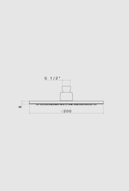 SOFFIONE DOCCIA TONDO D. 200 mm VEMA WELLNESS BRASS OTTONE V08240