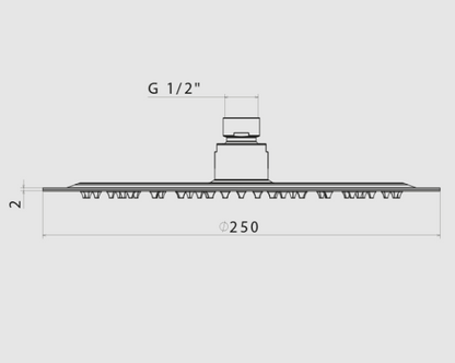 SOFFIONE ULTRASLIM DOCCIA TONDO D. 250 mm VEMA WELLNESS STEEL ACCIAIO V08243
