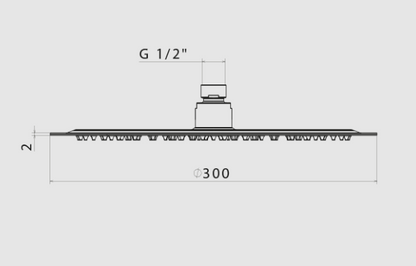 SOFFIONE ULTRASLIM DOCCIA TONDO D. 300 mm VEMA WELLNESS STEEL ACCIAIO V08245