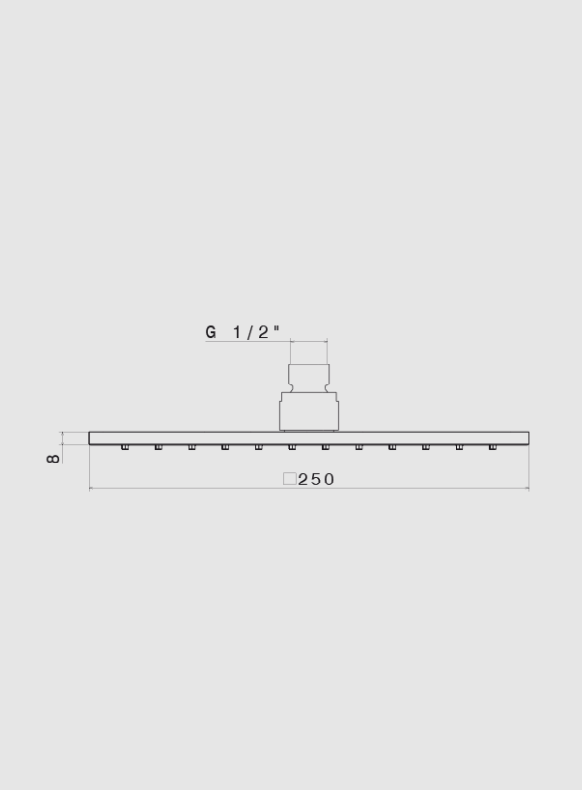 SOFFIONE DOCCIA QUADRO 250x250 mm VEMA WELLNESS BRASS OTTONE V08248