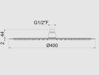 SOFFIONE ULTRASLIM DOCCIA TONDO D. 400 mm VEMA WELLNESS STEEL ACCIAIO V08258