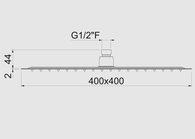 SOFFIONE ULTRASLIM DOCCIA QUADRATO 400x400 mm VEMA WELLNESS STEEL ACCIAIO V08259