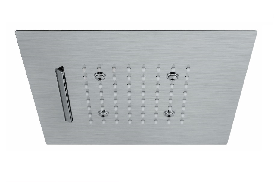 SOFFIONE ULTRASLIM QUADRO AD INCASSO 300x300 mm VEMA WELLNESS STEEL ACCIAIO V08275