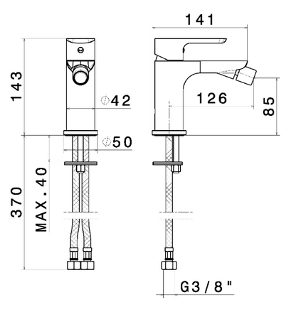 MISCELATORE MONOCOMANDO BIDET VEMA SLATE OTTONE V14071 SENZA SCARICO