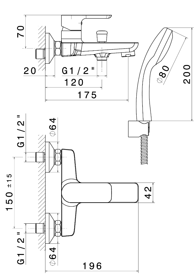 GRUPPO VASCA ESTERNO VEMA SLATE OTTONE V14081