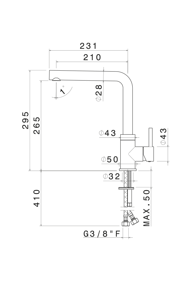 MISCELATORE MONOCOMANDO LAVELLO CANNA L VEMA RIACE OTTONE V15022