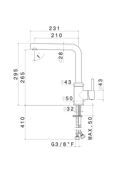 MISCELATORE MONOCOMANDO LAVELLO CANNA L VEMA RIACE OTTONE V15022