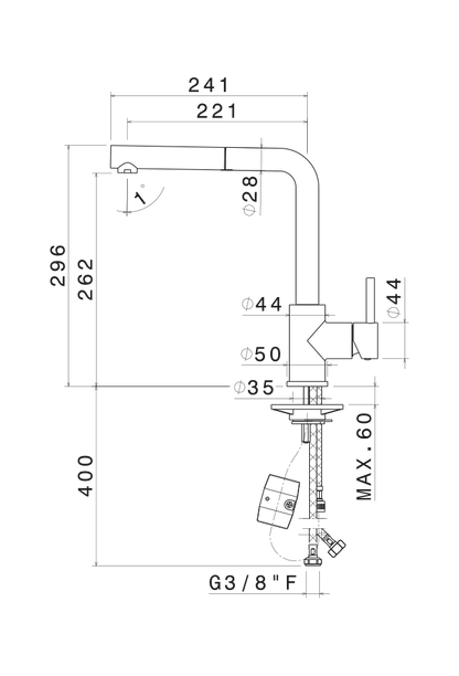 MISCELATORE MONOCOMANDO LAVELLO CANNA L VEMA RIACE OTTONE V15025