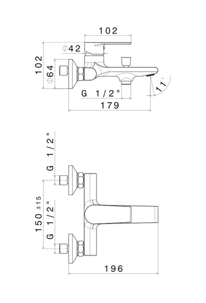 MISCELATORE MONOCOMANDO VASCA VEMA TIMEA OTTONE V16080