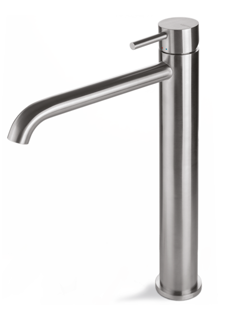 MISCELATORE MONOCOMANDO LAVABO ALTO VEMA TIBER STEEL ACCIAIO V17021 SENZA SCARICO
