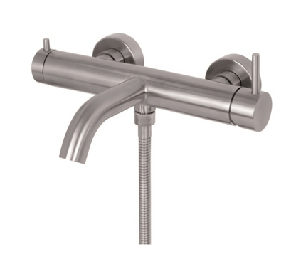 MISCELATORE VASCA ESTERNO CON DEVIATORE VASCA/DOCCIA VEMA TIBER STEEL ACCIAIO V17085