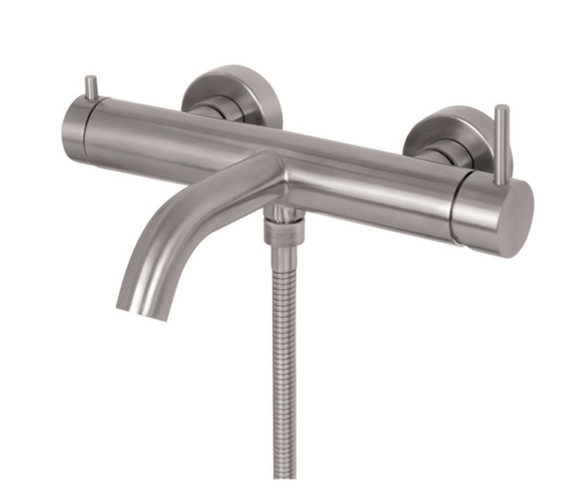 MISCELATORE VASCA ESTERNO CON DEVIATORE VASCA/DOCCIA VEMA TIBER STEEL ACCIAIO V17085