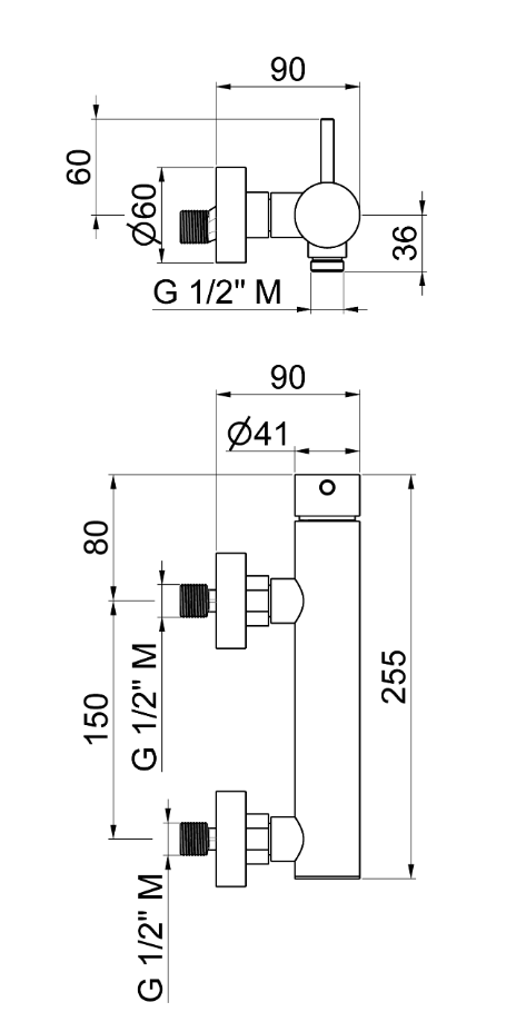 MISCELATORE MONOCOMANDO ESTERNO DOCCIA VEMA OTAGO ACCIAIO V17090