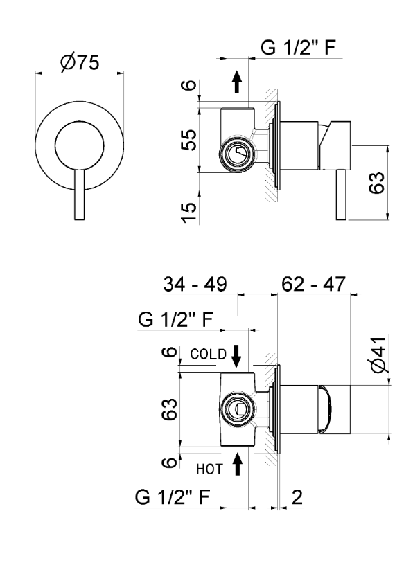 MISCELATORE MONOCOMANDO DOCCIA DA INCASSO VEMA OTAGO ACCIAIO V17131