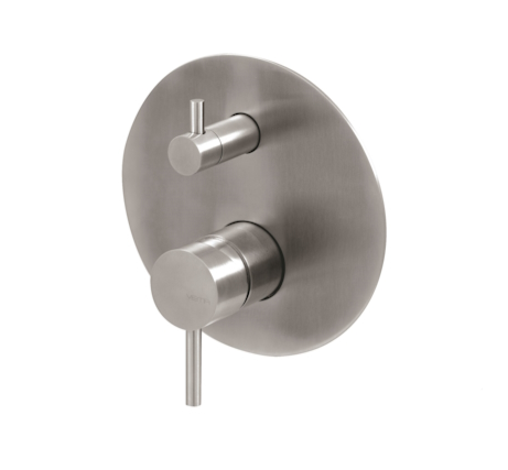 MISCELATORE MONOCOMANDO DA INCASSO CON DEVIATORE VASCA/DOCCIA VEMA TIBER STEEL ACCIAIO V17142