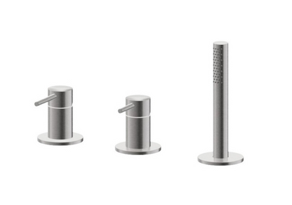 GRUPPO BORDO VASCA CON DEVIATORE VEMA TIBER STEEL ACCIAIO V17160