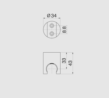 SUPPORTO FISSO PER DOCCETTA VEMA ACCIAIO V17171
