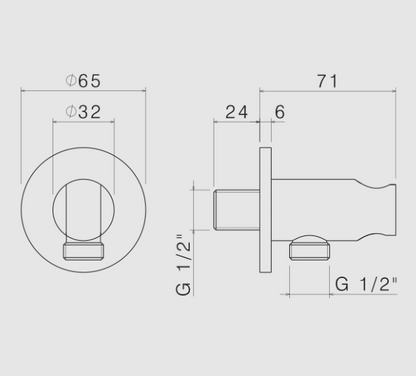 PRESA ACQUA CON SUPPORTO DOCCETTA VEMA ACCIAIO V17173